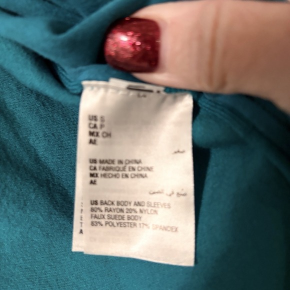 inc international concepts Women's Jacket Faux Suede Front Teal Size S - Picture 3 of 3